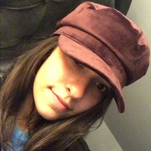 Wine colored bakers boy hat